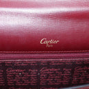 Cartier Must Line Clutch Bag Leather Bordeaux Gold Auth ka6579-12