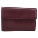 Cartier Must Line Clutch Bag Leather Bordeaux Gold Auth ka6579-2
