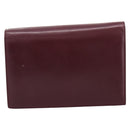 Cartier Must Line Clutch Bag Leather Bordeaux Gold Auth ka6579-3