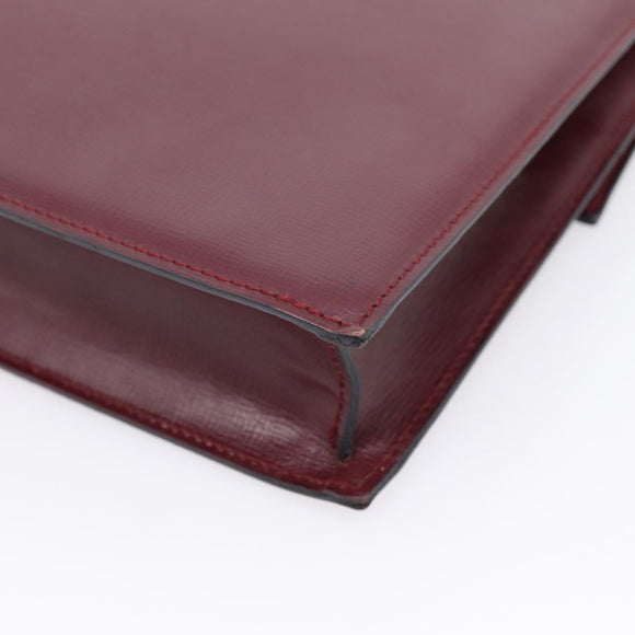 Cartier Must Line Clutch Bag Leather Bordeaux Gold Auth ka6579