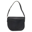 Christian Dior Chain Shoulder Bag Leather Black Gold Auth ka658-1