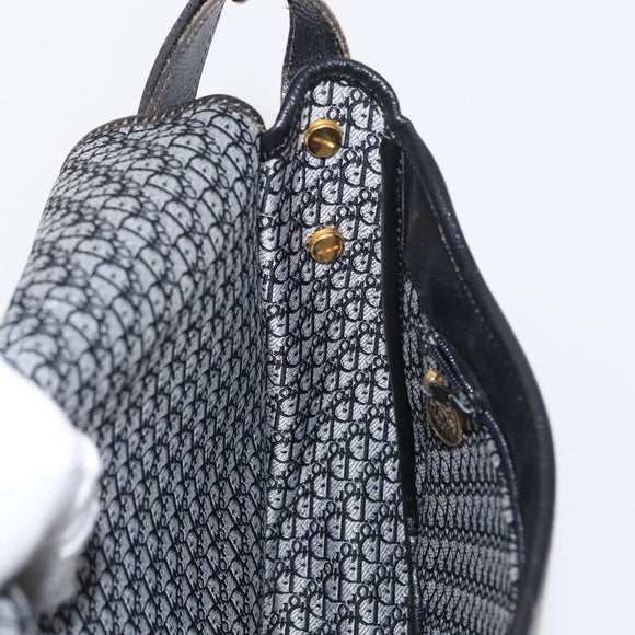 Christian Dior Chain Shoulder Bag Leather Black Gold Auth ka658