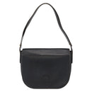 Christian Dior Chain Shoulder Bag Leather Black Gold Auth ka658-2