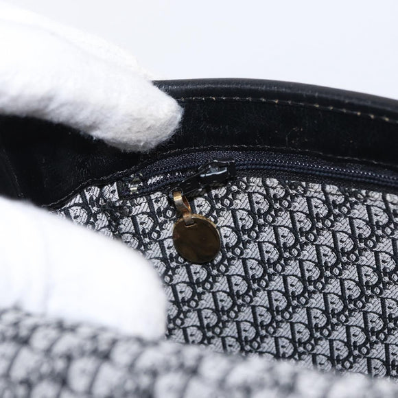 Christian Dior Chain Shoulder Bag Leather Black Gold Auth ka658