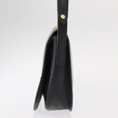 Christian Dior Chain Shoulder Bag Leather Black Gold Auth ka658-4