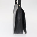 Christian Dior Chain Shoulder Bag Leather Black Gold Auth ka658-5