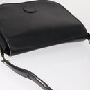 Christian Dior Chain Shoulder Bag Leather Black Gold Auth ka658-6