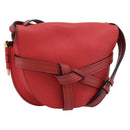 LOEWE Gate Bag Shoulder Bag Leather Red Gold Auth ka6580V-1