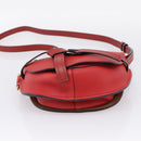 LOEWE Gate Bag Shoulder Bag Leather Red Gold Auth ka6580V-5