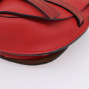 LOEWE Gate Bag Shoulder Bag Leather Red Gold Auth ka6580V-9