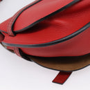 LOEWE Gate Bag Shoulder Bag Leather Red Gold Auth ka6580V-17