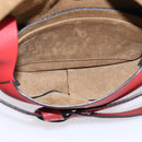 LOEWE Gate Bag Shoulder Bag Leather Red Gold Auth ka6580V-10