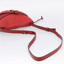 LOEWE Gate Bag Shoulder Bag Leather Red Gold Auth ka6580V-7