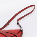 LOEWE Gate Bag Shoulder Bag Leather Red Gold Auth ka6580V-14