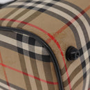 Burberrys Nova Check Boston Bag Canvas Beige Gold Auth ka6582-16