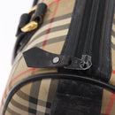 Burberrys Nova Check Boston Bag Canvas Beige Gold Auth ka6582-11