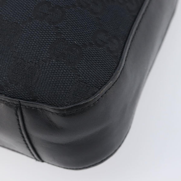 GUCCI GG Canvas Shoulder Bag Black Silver 001 3812 2123 Auth ka6584
