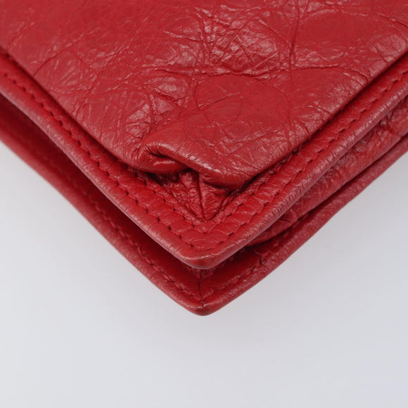Balenciaga Explorer Shoulder Bag Leather Red 532298 Auth ka6586A