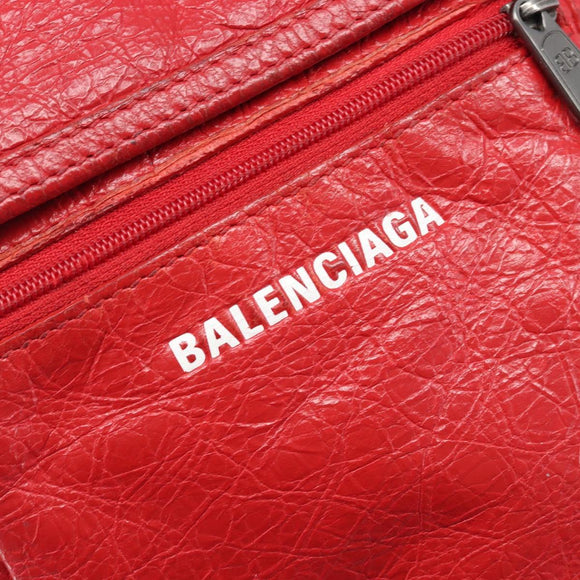 Balenciaga Explorer Shoulder Bag Leather Red 532298 Auth ka6586A
