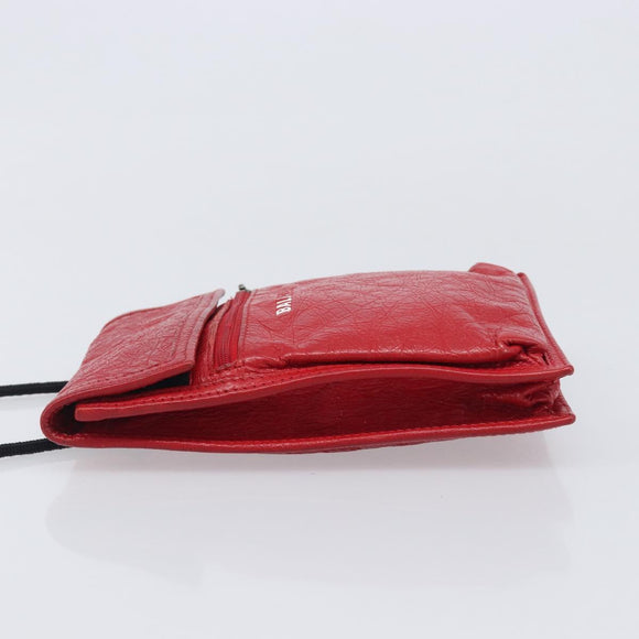 Balenciaga Explorer Shoulder Bag Leather Red 532298 Auth ka6586A