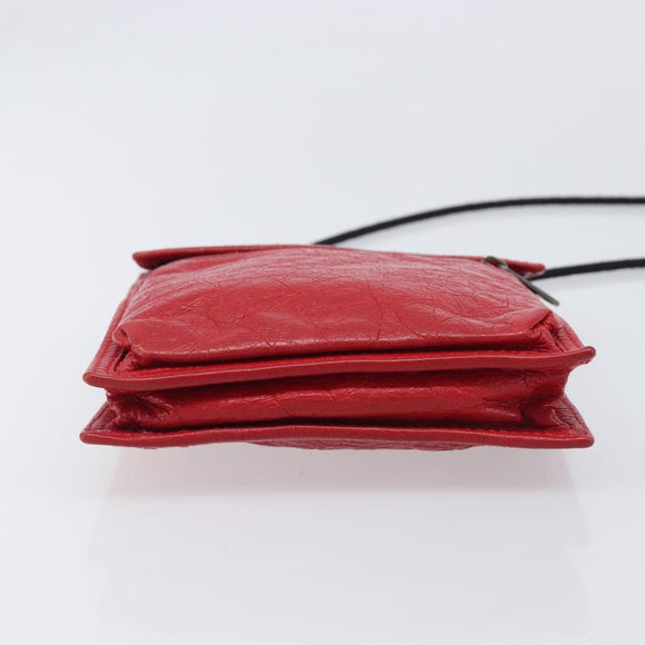 Balenciaga Explorer Shoulder Bag Leather Red 532298 Auth ka6586A