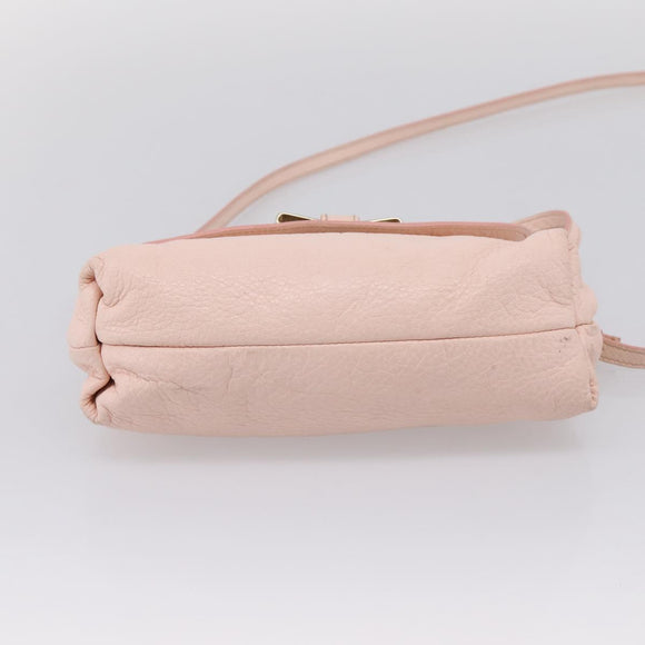 Chloe Lily Shoulder Bag Leather 2way Pink Gold Auth ka6587