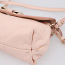 Chloe Lily Shoulder Bag Leather 2way Pink Gold Auth ka6587-10