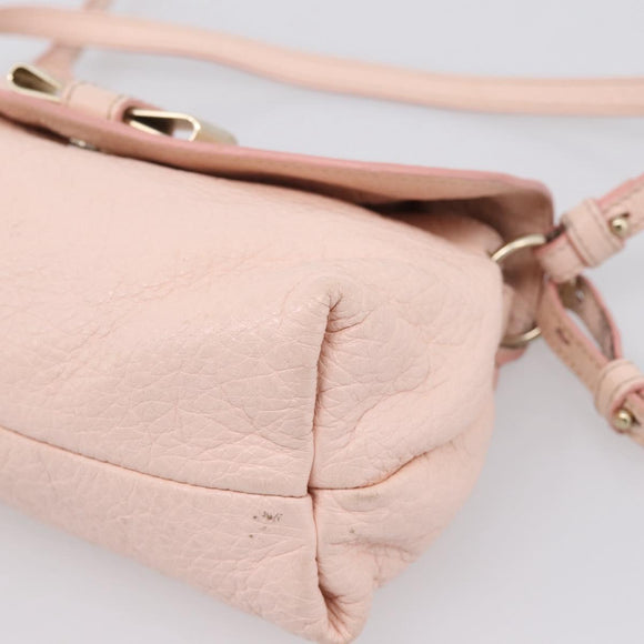 Chloe Lily Shoulder Bag Leather 2way Pink Gold Auth ka6587