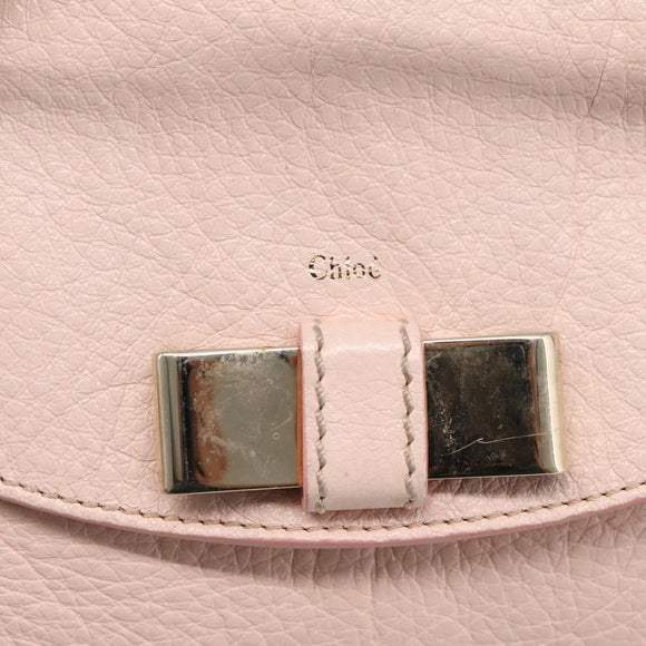 Chloe Lily Shoulder Bag Leather 2way Pink Gold Auth ka6587