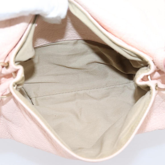 Chloe Lily Shoulder Bag Leather 2way Pink Gold Auth ka6587