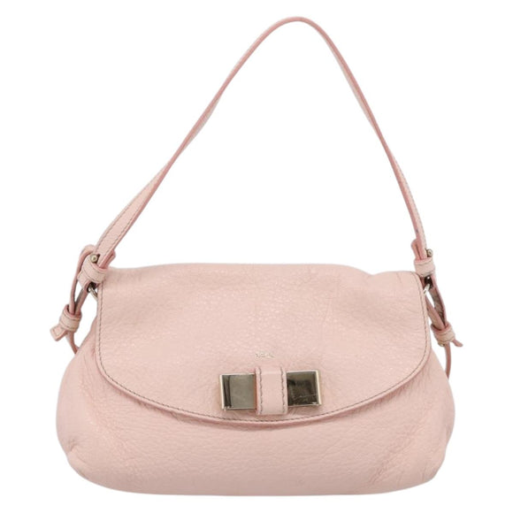 Chloe Lily Shoulder Bag Leather 2way Pink Gold Auth ka6587