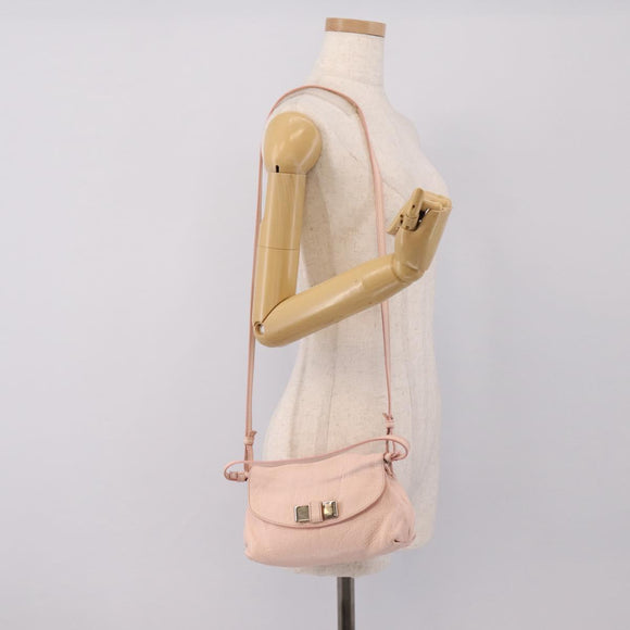 Chloe Lily Shoulder Bag Leather 2way Pink Gold Auth ka6587