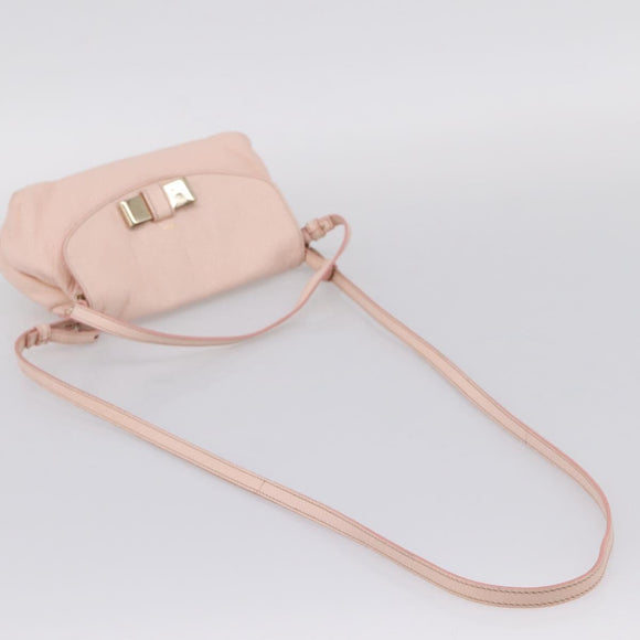Chloe Lily Shoulder Bag Leather 2way Pink Gold Auth ka6587