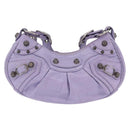 Balenciaga le cagoule Shoulder Bag Leather Purple Silver 671309 Auth ka6589M-2