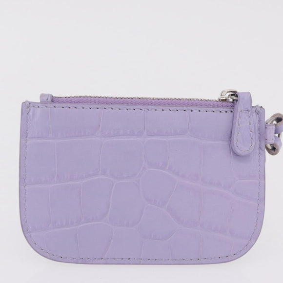 Balenciaga le cagoule Shoulder Bag Leather Purple Silver 671309 Auth ka6589M