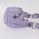 Balenciaga le cagoule Shoulder Bag Leather Purple Silver 671309 Auth ka6589M-4