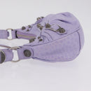 Balenciaga le cagoule Shoulder Bag Leather Purple Silver 671309 Auth ka6589M-5