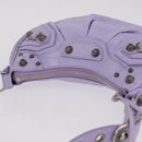 Balenciaga le cagoule Shoulder Bag Leather Purple Silver 671309 Auth ka6589M-6