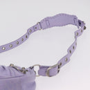 Balenciaga le cagoule Shoulder Bag Leather Purple Silver 671309 Auth ka6589M-8