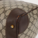 GUCCI GG Supreme Web Sherry Line Hand Bag PVC Beige Gold Auth ka659-12