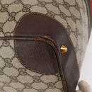 GUCCI GG Supreme Web Sherry Line Hand Bag PVC Beige Gold Auth ka659-13