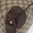 GUCCI GG Supreme Web Sherry Line Hand Bag PVC Beige Gold Auth ka659-14