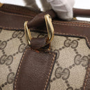 GUCCI GG Supreme Web Sherry Line Hand Bag PVC Beige Gold Auth ka659-16