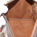 GUCCI GG Supreme Web Sherry Line Hand Bag PVC Beige Gold Auth ka659-20