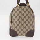 GUCCI GG Supreme Web Sherry Line Hand Bag PVC Beige Gold Auth ka659-4