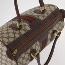 GUCCI GG Supreme Web Sherry Line Hand Bag PVC Beige Gold Auth ka659-7