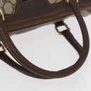 GUCCI GG Supreme Web Sherry Line Hand Bag PVC Beige Gold Auth ka659-8