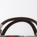 GUCCI GG Supreme Web Sherry Line Hand Bag PVC Beige Gold Auth ka659-9