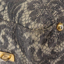 PRADA Hand Bag Leather Gray Gold Auth ka6590V-14