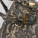 PRADA Hand Bag Leather Gray Gold Auth ka6590V-18
